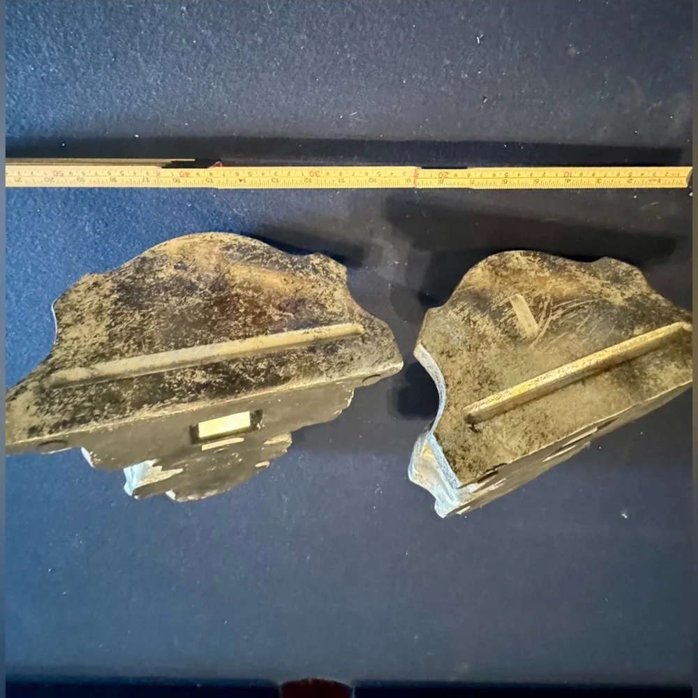 Pair of Elegant Gold and Silver Finish Wall Corbels